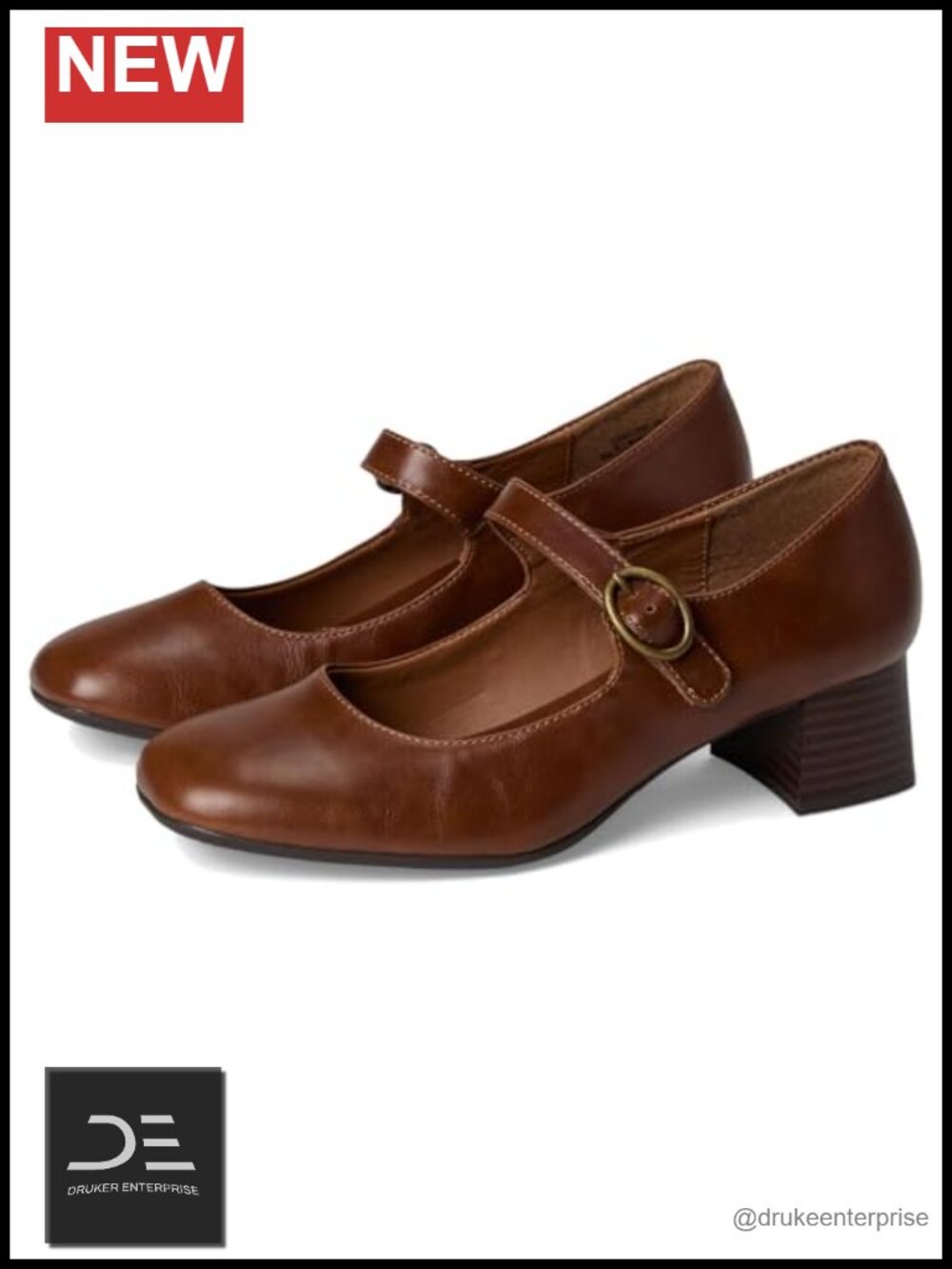 Eurosoft Womens Paulette Mary Jane Pump Block Heel Faux Leather Comfort Cushion